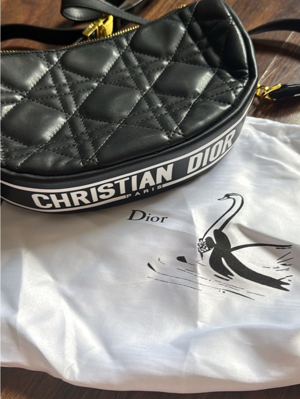 Designer inspired black crossbody bag